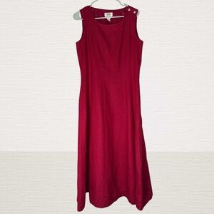 Talbots Red linen Maxi Dress